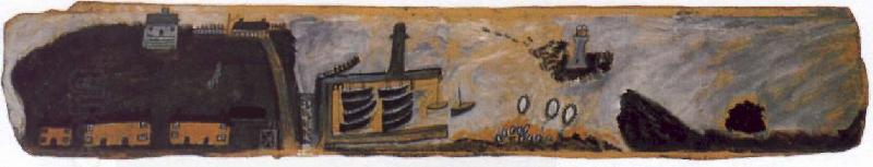 Alfred Wallis St.Ives with Godrevy Lighthouse China oil painting art